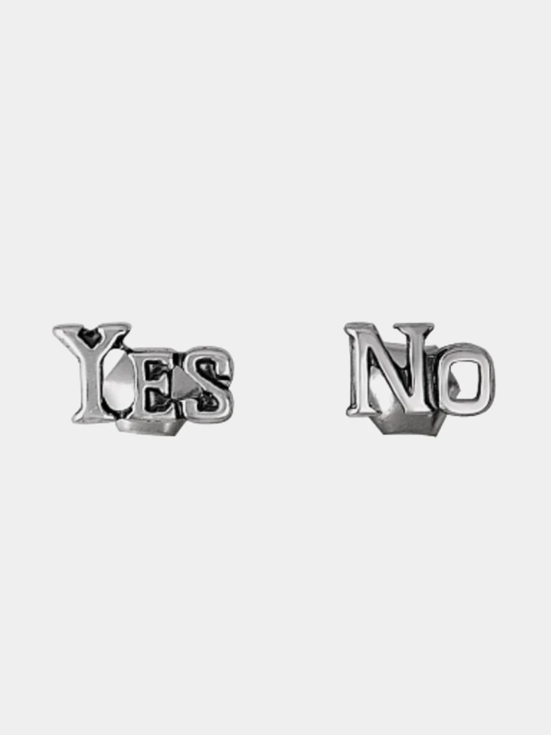 Серебряный серьги-гвоздики "Yes-No", пусеты