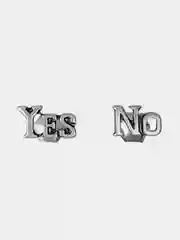 Серебряный серьги-гвоздики "Yes-No", пусеты