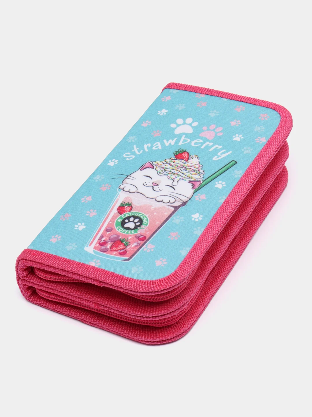 Пенал ЮНЛАНДИЯ, 2 отделения, полиэстер, 19х11 см, Yummy cat, 271023