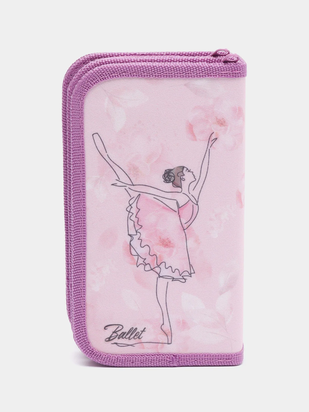 Пенал ЮНЛАНДИЯ, 2 отделения, полиэстер, 19х11 см, Ballet, 271024