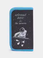Пенал ЮНЛАНДИЯ, 2 отделения, полиэстер, 19х11 см, Space music, 271027