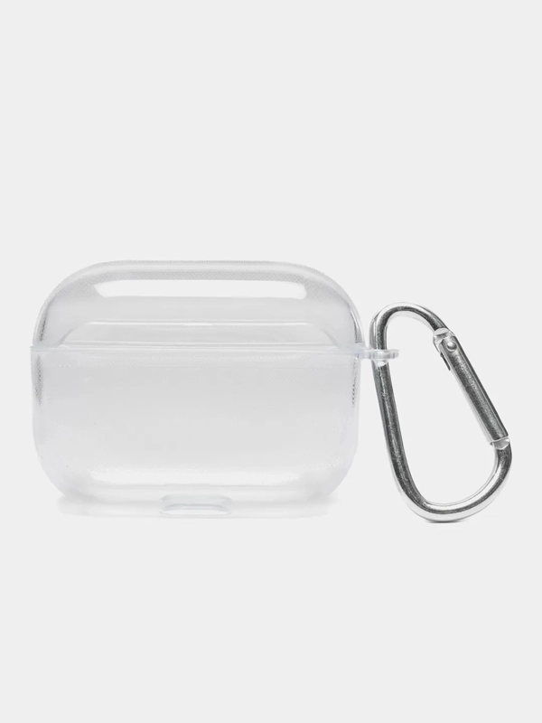 Чехол для Apple AirPods Pro прозрачный силиконовый аирподс с карабином