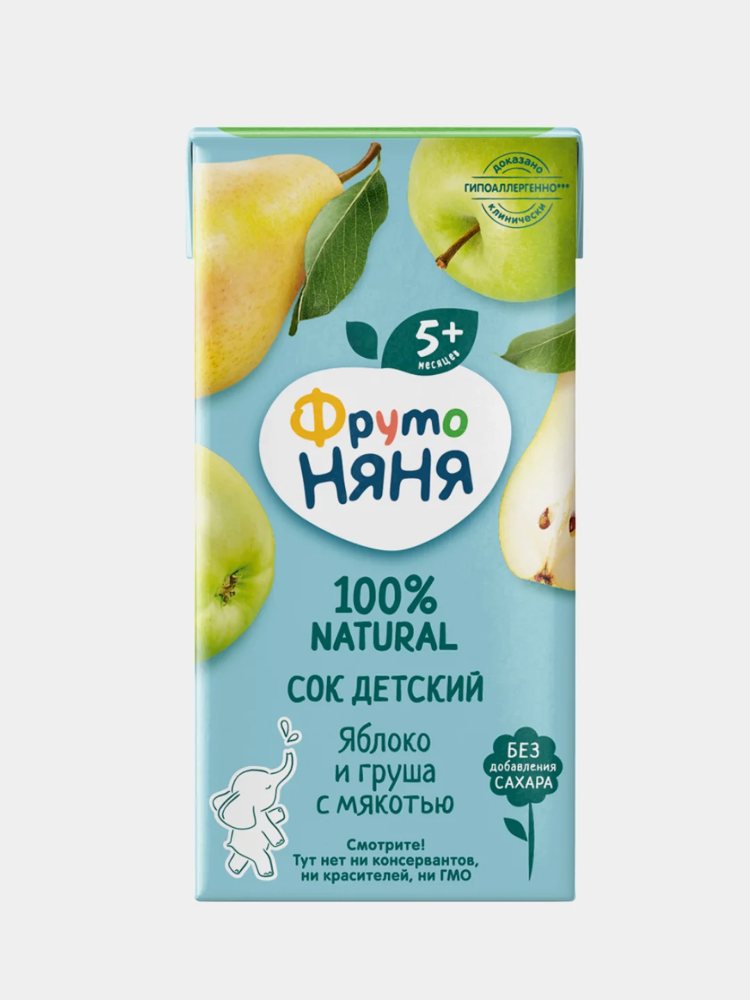 Сок детский ФрутоНяня, из яблок и груш, 0,2 л, упаковка 18 штук