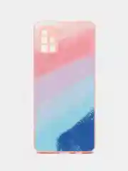 Пастельно-коралловый чехол Samsung Galaxy A51  пластиковый под стекло
