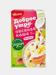 Каша овсяная быстрого приготовления Увелка "Ассорти" на основе кокосового напитка, 6х40 г