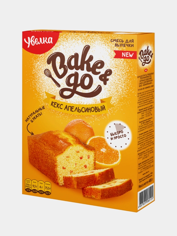 Смесь Bake&Go Увелка "Кекс Апельсиновый", 400 г