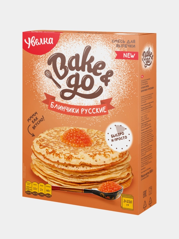 Смесь Bake&Go Увелка  "Блинчики Русские", 2шт по 250 г