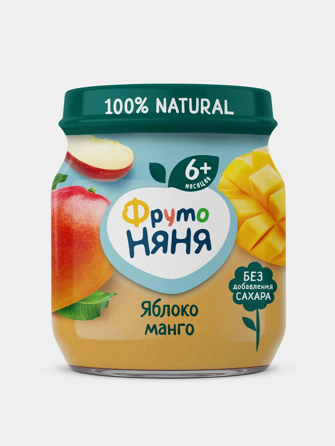 Пюре фруктовое ФрутоНяня, яблоко, манго, с 6 месяцев, 12 штук по 100 г