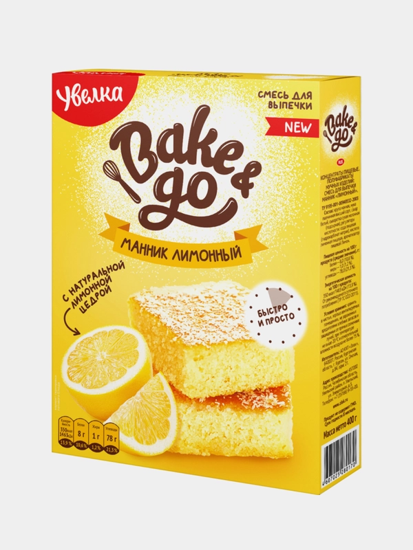 Смесь Bake&Go Увелка "Манник лимонный", 400 г