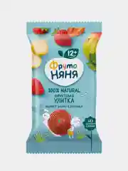 ФрутоНяня Фруктовая улитка с 1 года, из яблок, клубники и бананов, 15 г