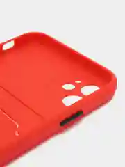 Красный чехол iPhone 15, 11 Pro, 14 Max, 13, 12, Xr, Xs, 6, 7, 8 Plus, Se Mini с карманом для карт
