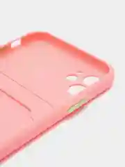 Розовый чехол iPhone 15, 11 Pro, 14 Max, 13, 12, Xr, Xs, 6, 7, 8 Plus, Se Mini с карманом для карт