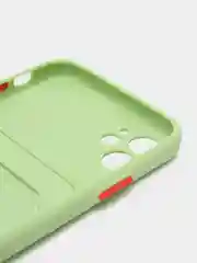 Лайм чехол iPhone 15, 11 Pro, 14 Max, 13, 12, Xr, Xs, 6, 7, 8 Plus, Se Mini с карманом для карт
