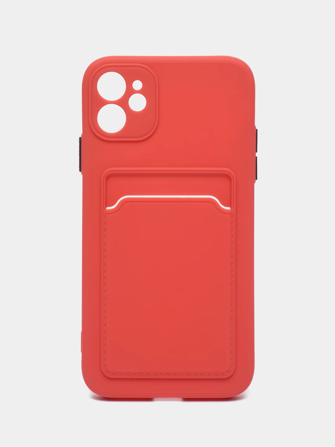 Коралловый чехол iPhone 15, 11 Pro, 14 Max, 13, 12, Xr, Xs, 6, 7, 8 Plus, Se Mini с карманом для карт