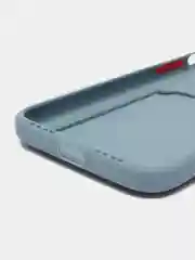 Синий меланж чехол iPhone 15, 11 Pro, 14 Max, 13, 12, Xr, Xs, 6, 7, 8 Plus, Se Mini с карманом для карт