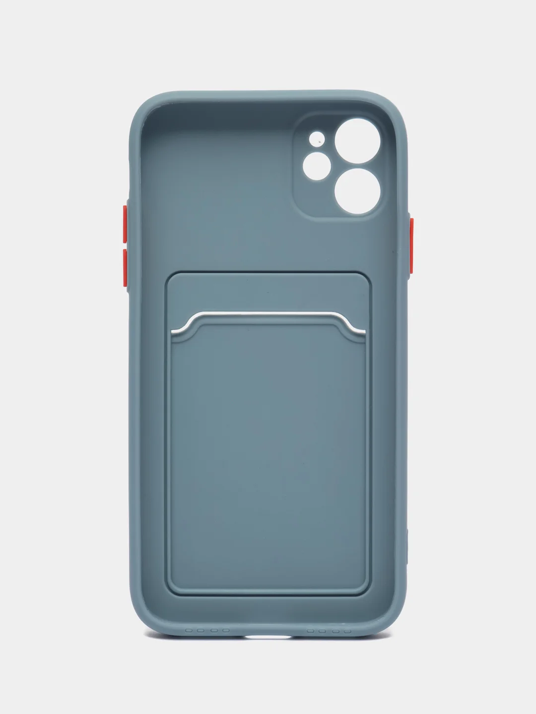 Синий меланж чехол iPhone 15, 11 Pro, 14 Max, 13, 12, Xr, Xs, 6, 7, 8 Plus, Se Mini с карманом для карт
