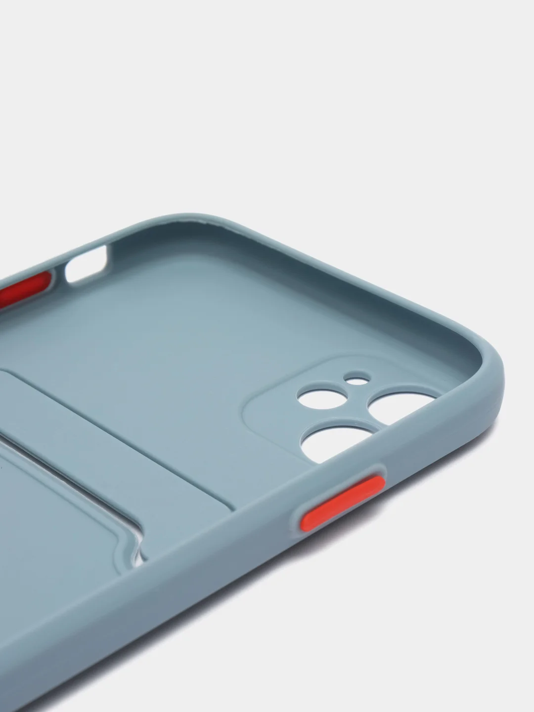 Синий меланж чехол iPhone 15, 11 Pro, 14 Max, 13, 12, Xr, Xs, 6, 7, 8 Plus, Se Mini с карманом для карт