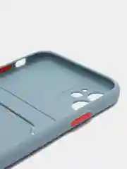 Синий меланж чехол iPhone 15, 11 Pro, 14 Max, 13, 12, Xr, Xs, 6, 7, 8 Plus, Se Mini с карманом для карт