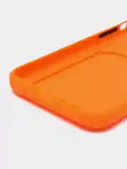 Оранжевый чехол iPhone 15, 11 Pro, 14 Max, 13, 12, Xr, Xs, 6, 7, 8 Plus, Se Mini с карманом для карт