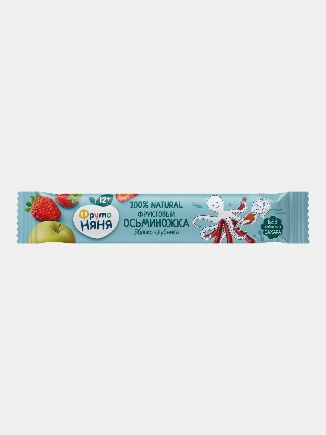 ФрутоНяня фруктовые кусочки из яблок и клубники, 16 г