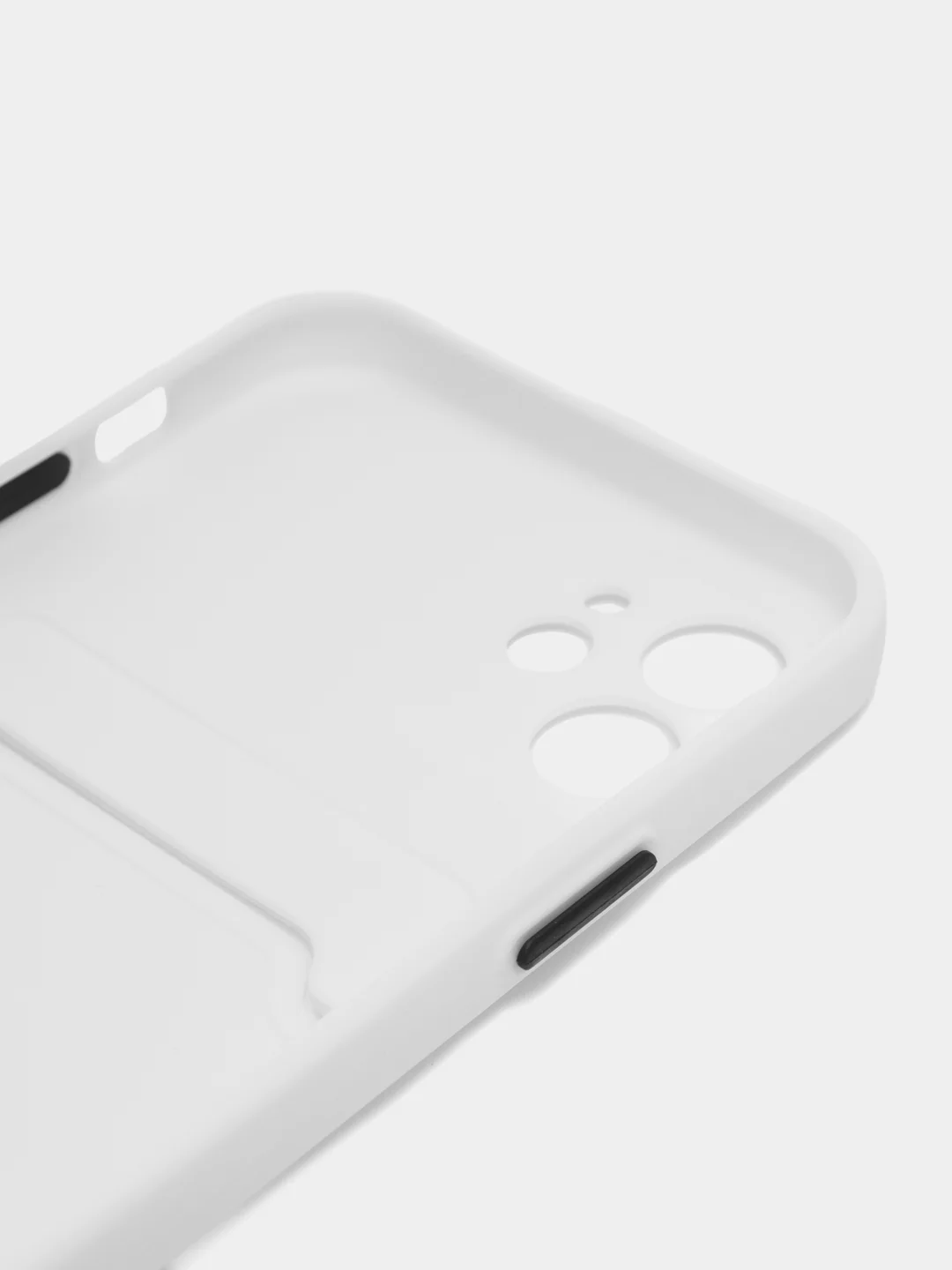 Белый чехол iPhone 15, 11 Pro, 14 Max, 13, 12, Xr, Xs, 6, 7, 8 Plus, Se Mini с карманом для карт