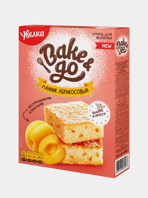 Смесь Bake&Go Увелка "Манник абрикосовый", 400 г