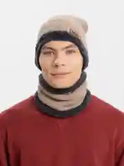 Хаки шапка демисезонная, снуд в комплекте
