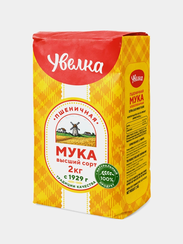Мука пшеничная Увелка, высший сорт, 2 кг