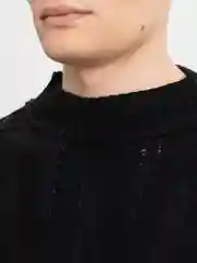 Черный свитер унисекс, узор ёлочка