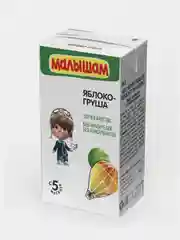 Нектар "Малышам", яблоко, груша, с 5 месяцев,  0,125 л, 18 штук
