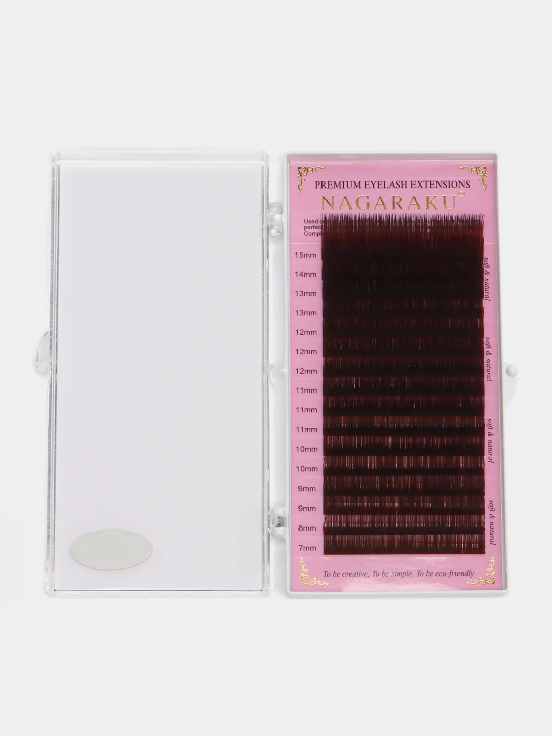 Коричневый ресницы для наращивания Nagaraku MIX (Нагараку) Изгиб C, D, B, J, N, L, DD, LC,LD, черные, цветные