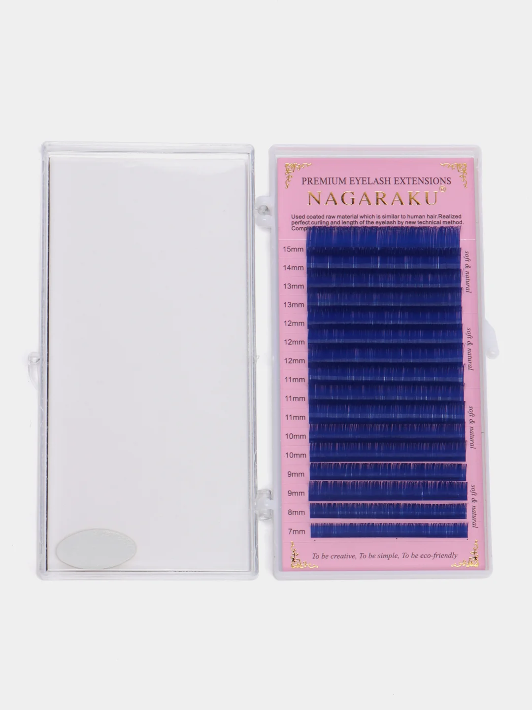 Голубой ресницы для наращивания Nagaraku MIX (Нагараку) Изгиб C, D, B, J, N, L, DD, LC,LD, черные, цветные