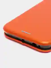 Оранжевый чехол-книжка на Xiaomi Mi 5C, из экокожи, с карманом для карт