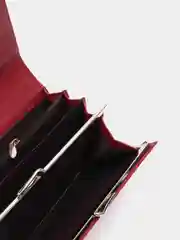 Тёмно-бордовый кошелек женский, многофункциональный, 19 х 9 х 3 см