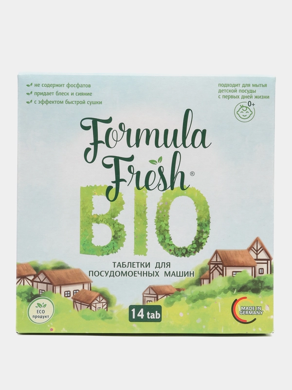 Таблетки для посудомоечных машин Bio Formula Fresh  All in 1 бесфоcфатные   14 шт