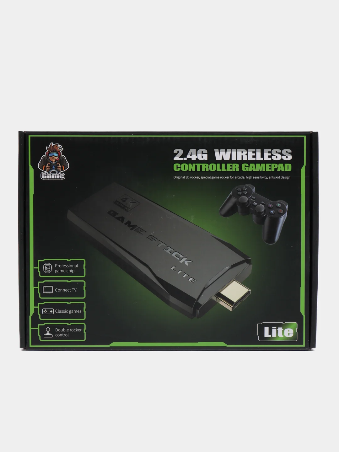 Портативная игровая приставка Game Stick Lite, 64 Gb, 10000 игр, 2 геймпада