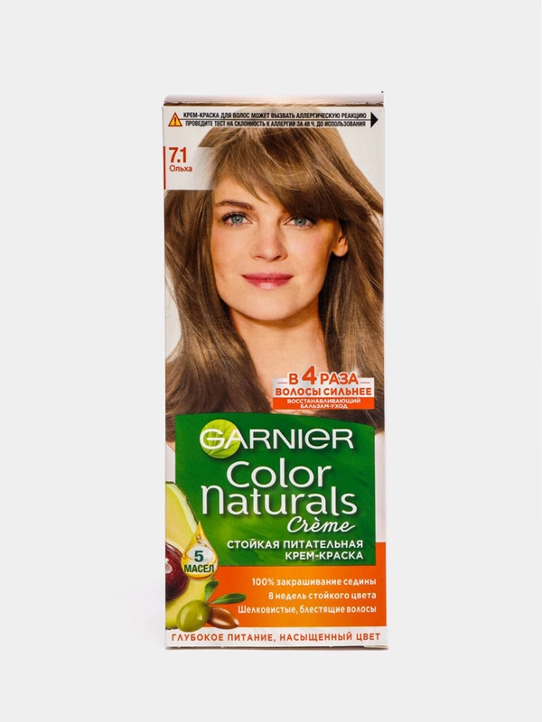 Garnier Стойкая питательная крем-краска для волос "Color Naturals", оттенок 7.1, Ольха