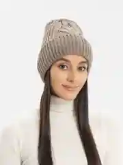 Коричневый шапка женская вязаная "Шерон"