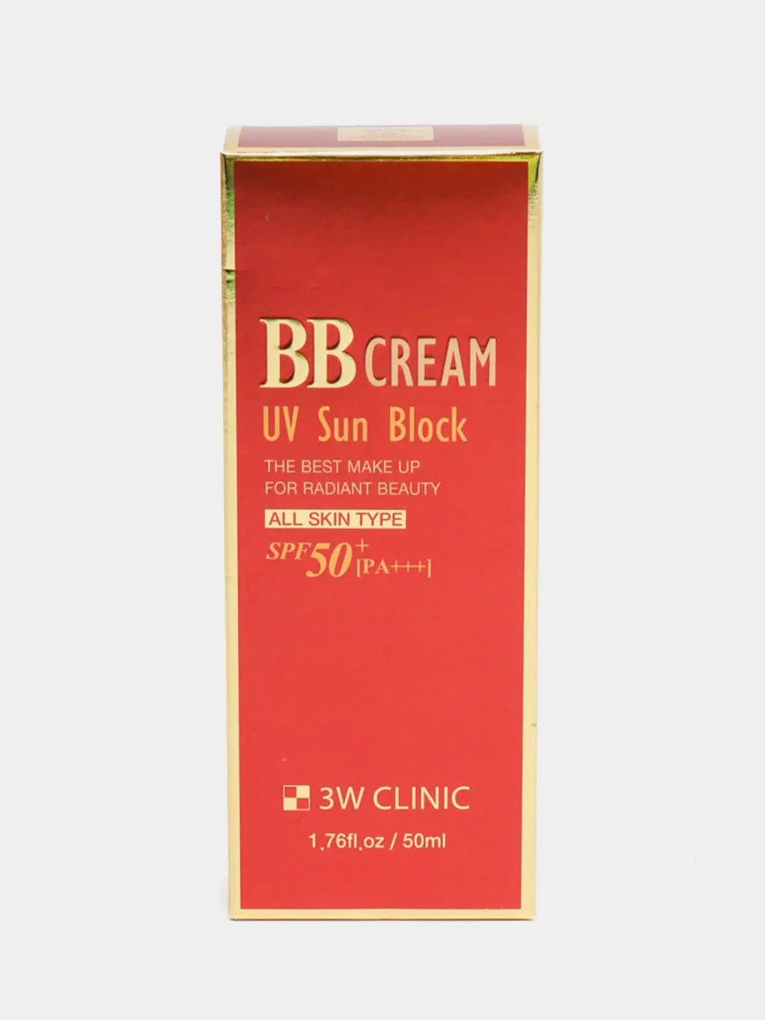 Солнцезащитный тональный BB крем для лица 3W CLINIC SPF 50+, бб крем, тоналка, подарок