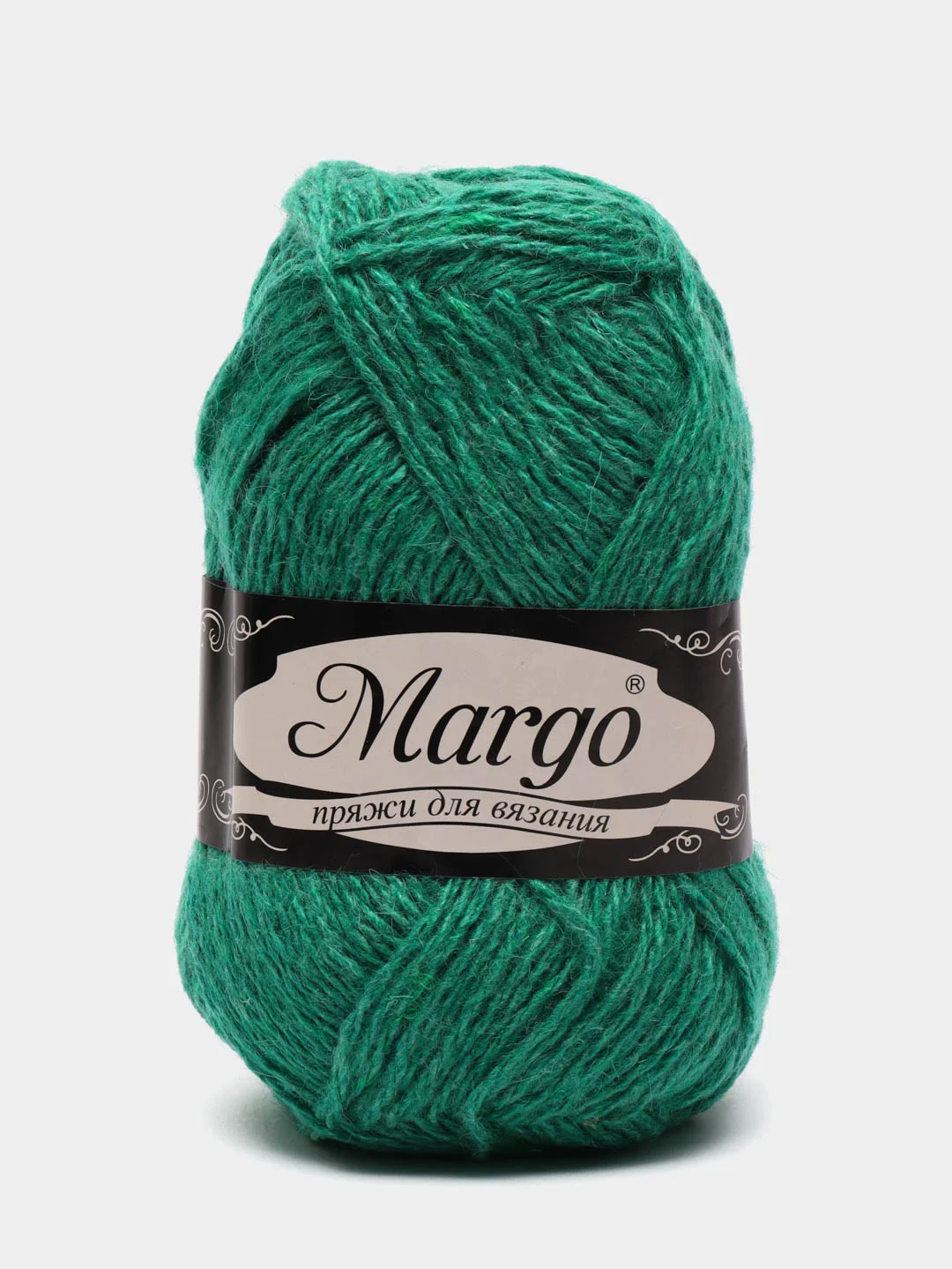 Зеленый пряжа для вязания Margo, акрил с пухом, 230 м, 100 г
