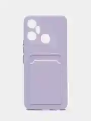 Сиреневый чехол для Infinix Smart 6 Plus, с карманом для карт (Смарт 6 Плюс)
