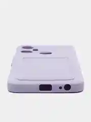Сиреневый чехол для Infinix Smart 6 Plus, с карманом для карт (Смарт 6 Плюс)
