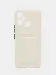 Белый чехол для Infinix Smart 6 Plus, с карманом для карт (Смарт 6 Плюс)