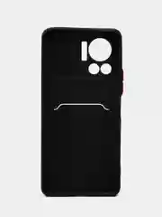 Черный чехол Infinix NOTE 12 VIP, с карманом для карт ( Инфиникс Нот 12 вип)