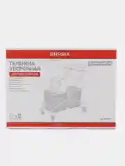 Тележка уборочная BRABIX, 2 съемных ведра по 25 л, механический отжим, с корзиной