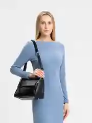 Черный сумка женская через плечо, кросс-боди, с клапаном, с ремешком