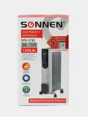 Обогреватель масляный ВЫСОКОЙ ЭФФЕКТИВНОСТИ SONNEN DFB-07BS 1500Вт, 7 секций