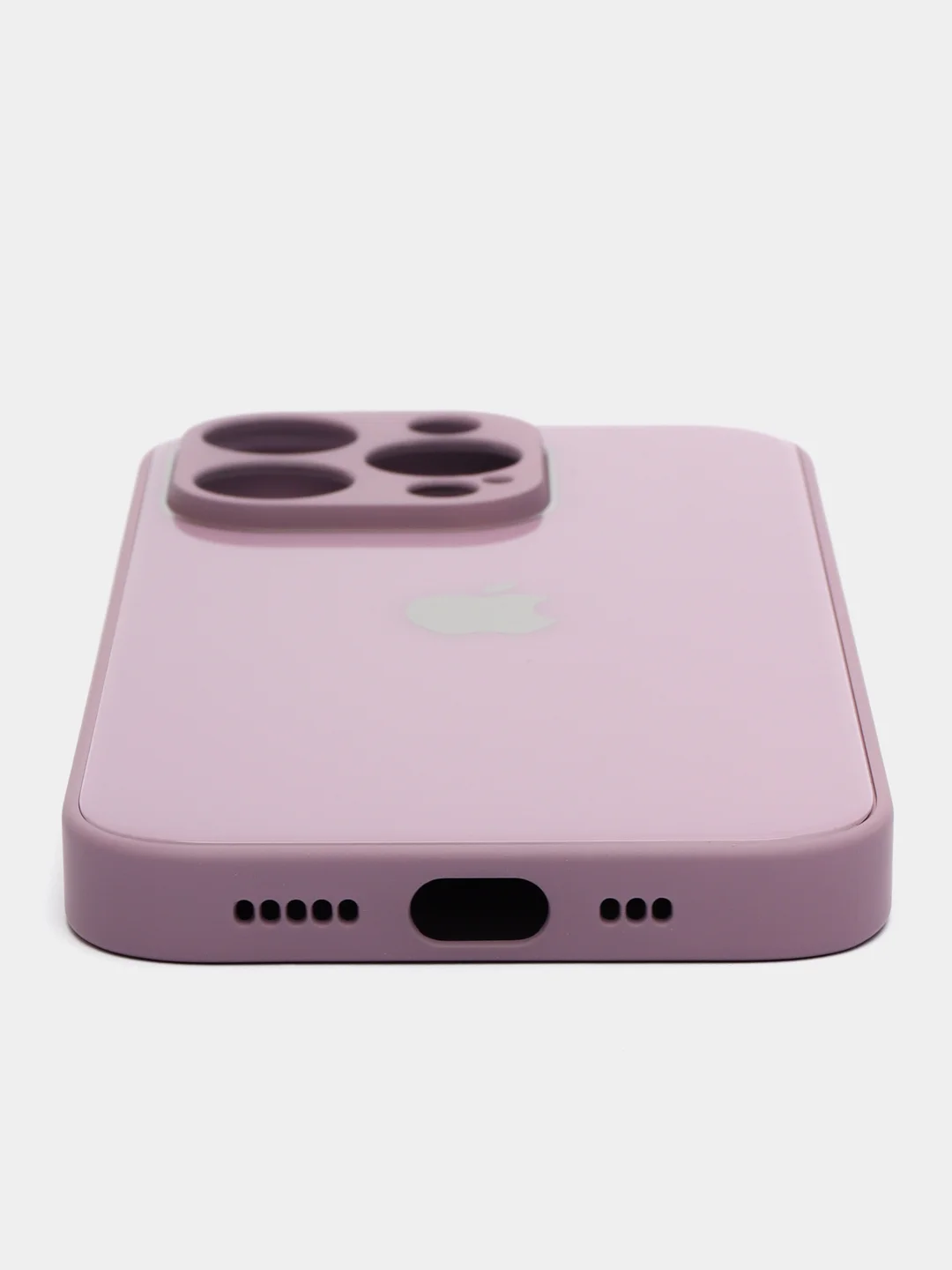 Фиолетовый чехол для iPhone (Айфон) 14, Pro, Plus, со стеклянной панелью