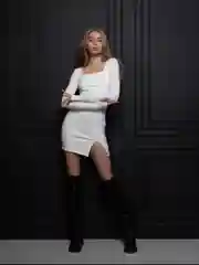 Белый женское платье вечернее