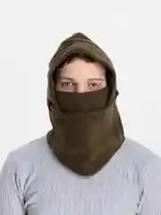 Зелёный хаки капюшон балаклава флисовая зимняя унисекс